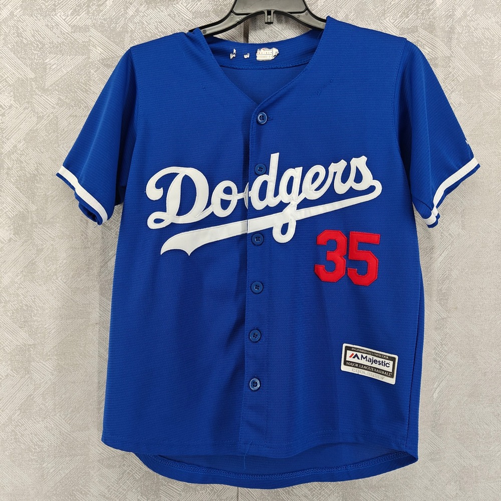 Majestic Dodgers Jersey Youth Large Blue Cody Bellinger 35 Cool Base Stitched